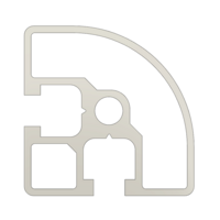 10-4545RC-0-500MM MODULAR SOLUTIONS EXTRUDED PROFILE 45MM X 45MM ROUND CORNER, CUT TO THE LENGTH OF 500 MM
